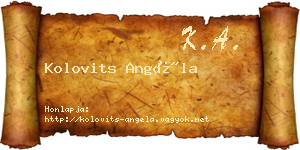Kolovits Angéla névjegykártya